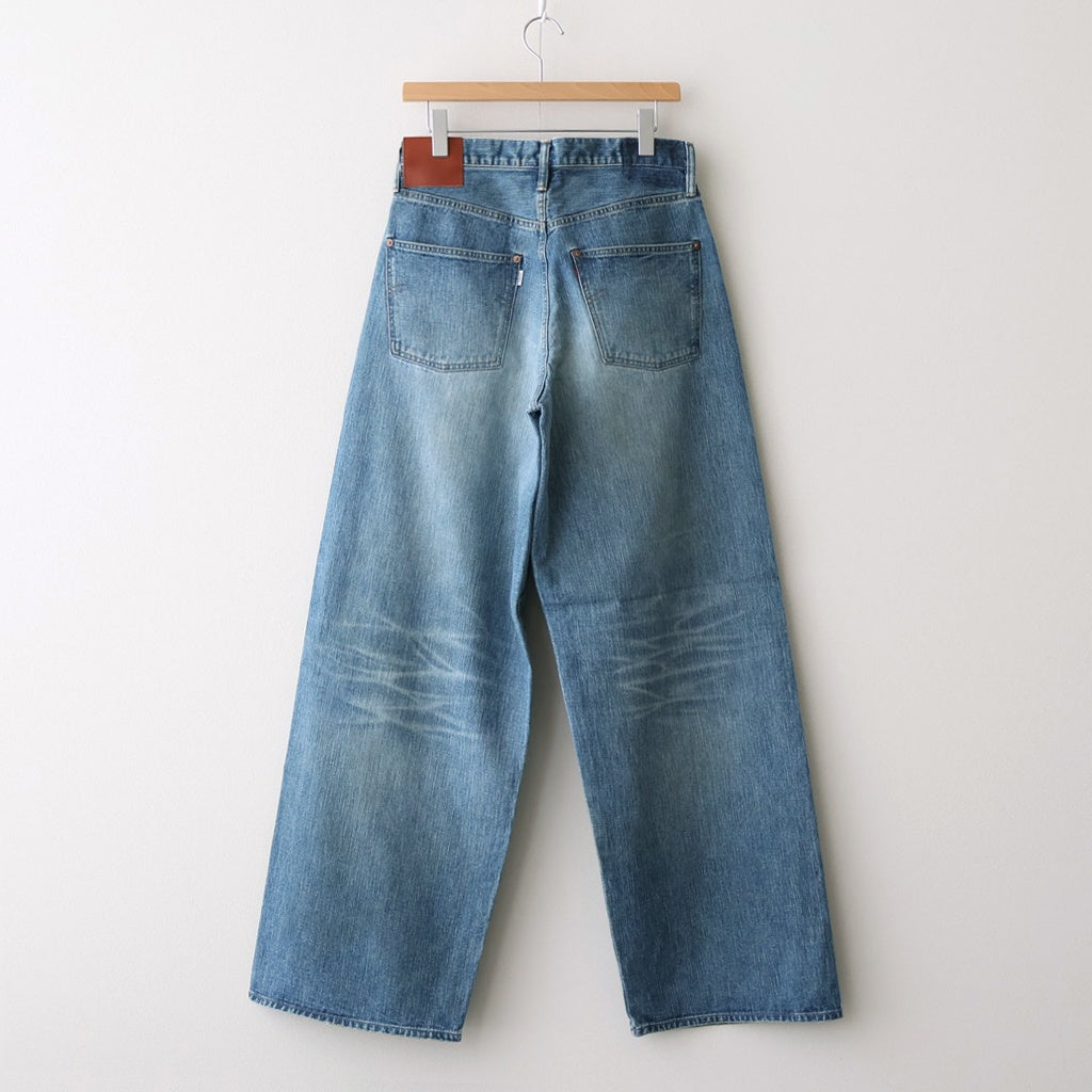 FADED MODERN DENIM PANTS WIDE CUT #FADED INDIGO [25330402]