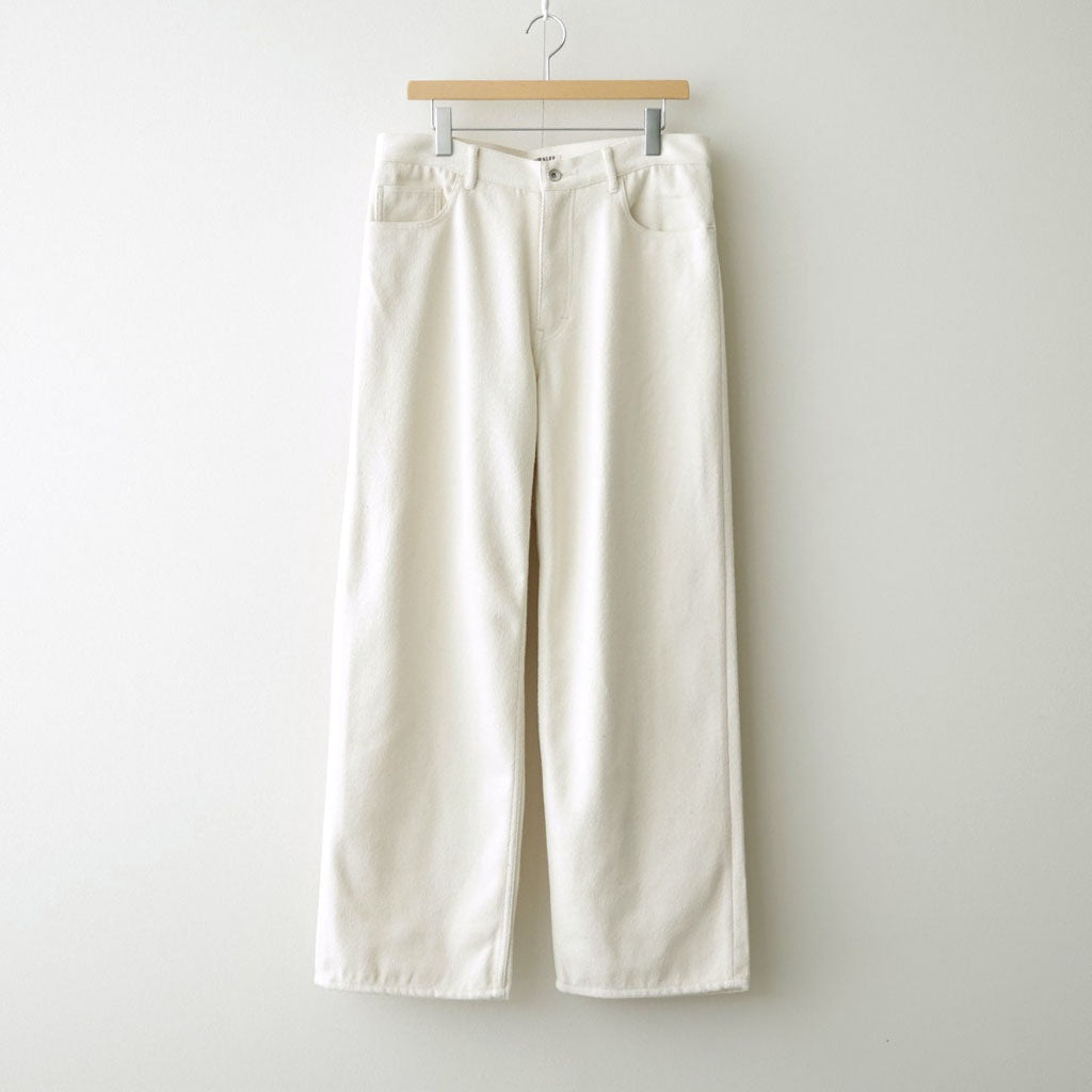 SILK NEP DENIM 5P WIDE PANTS #IVORY WHITE [A26AP01SD]