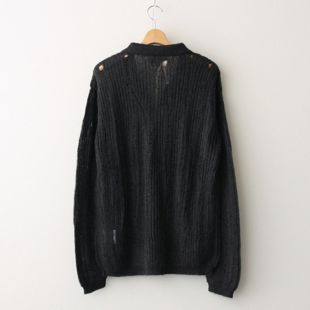 SILK MOHAIR SKIPPER SWEATER #CARBON [YK25SS0955S] – ciacura