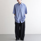 SIDOGRAS S/S Oversized Regular Collar Shirt #BLUE STRIPE [GM252-50012]