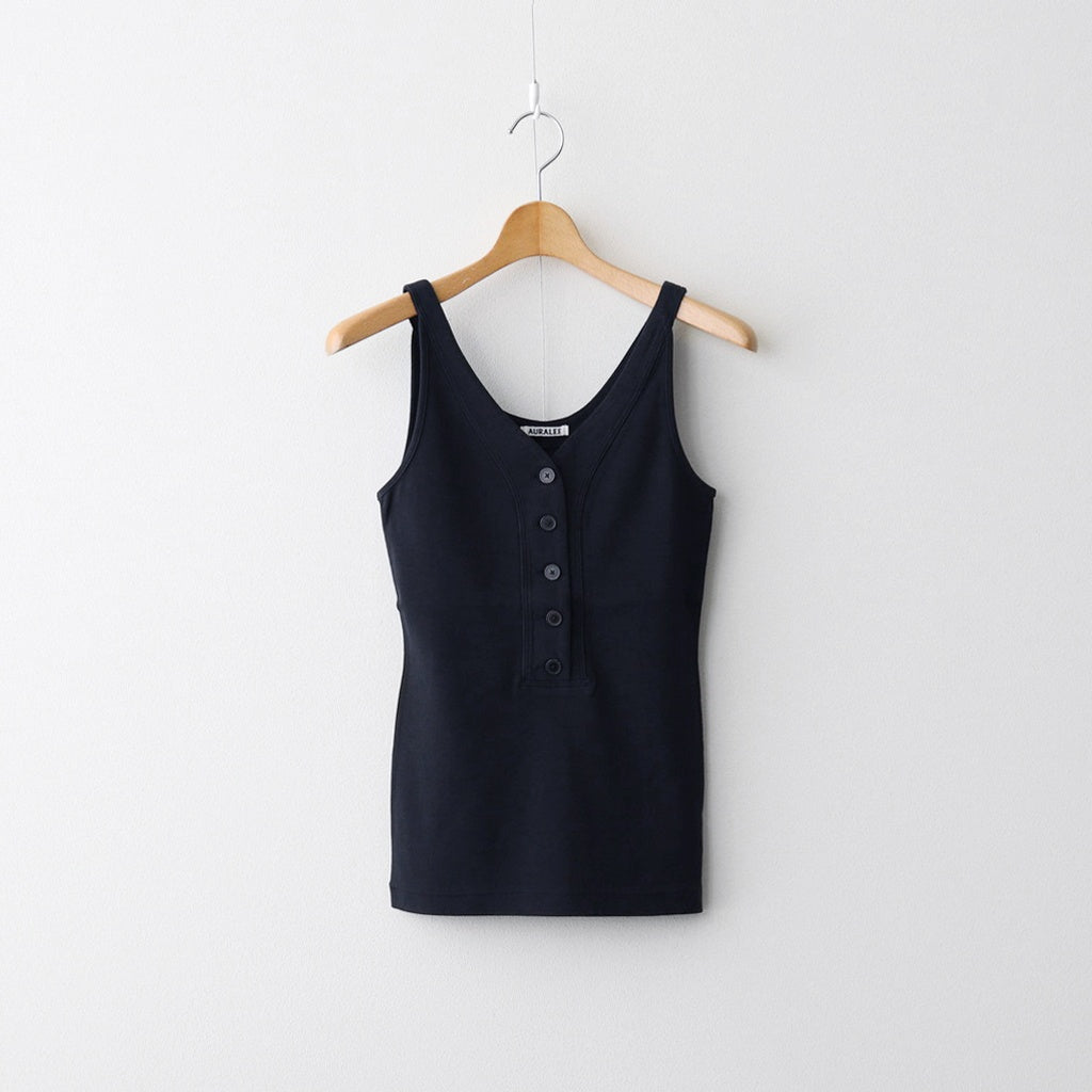 ORGANIC COTTON FINE RIB TANK #DARK NAVY [A26ST03OF]
