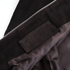 COW SUEDE ZIP SHORT JACKET #DARK BROWN [ST.1217]