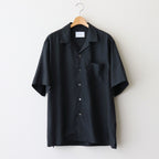 CUPRO TWILL OVERSIZED OPEN COLLAR SS SHIRT #BLACK [ST.1153]