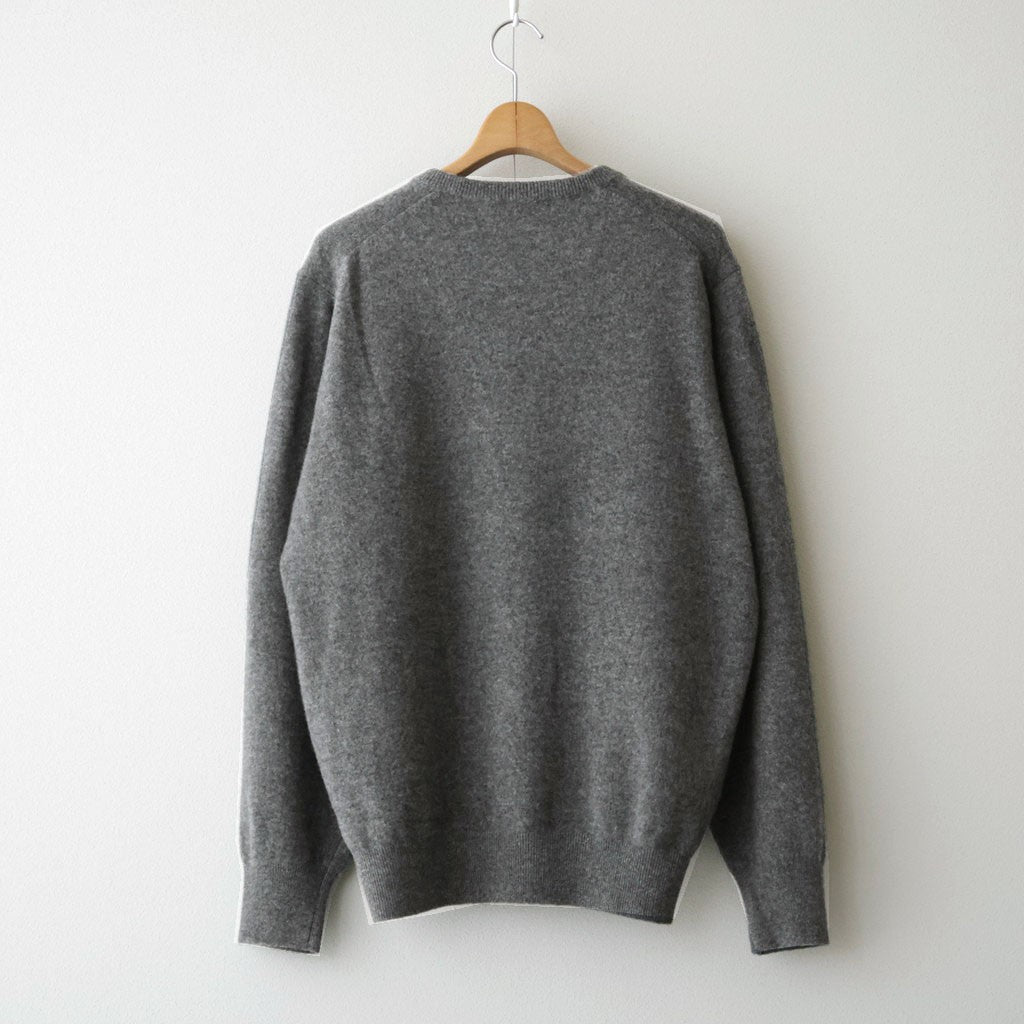EXTRA FINE WOOL KNIT CREW NECK LS #GREY [ST.1634]