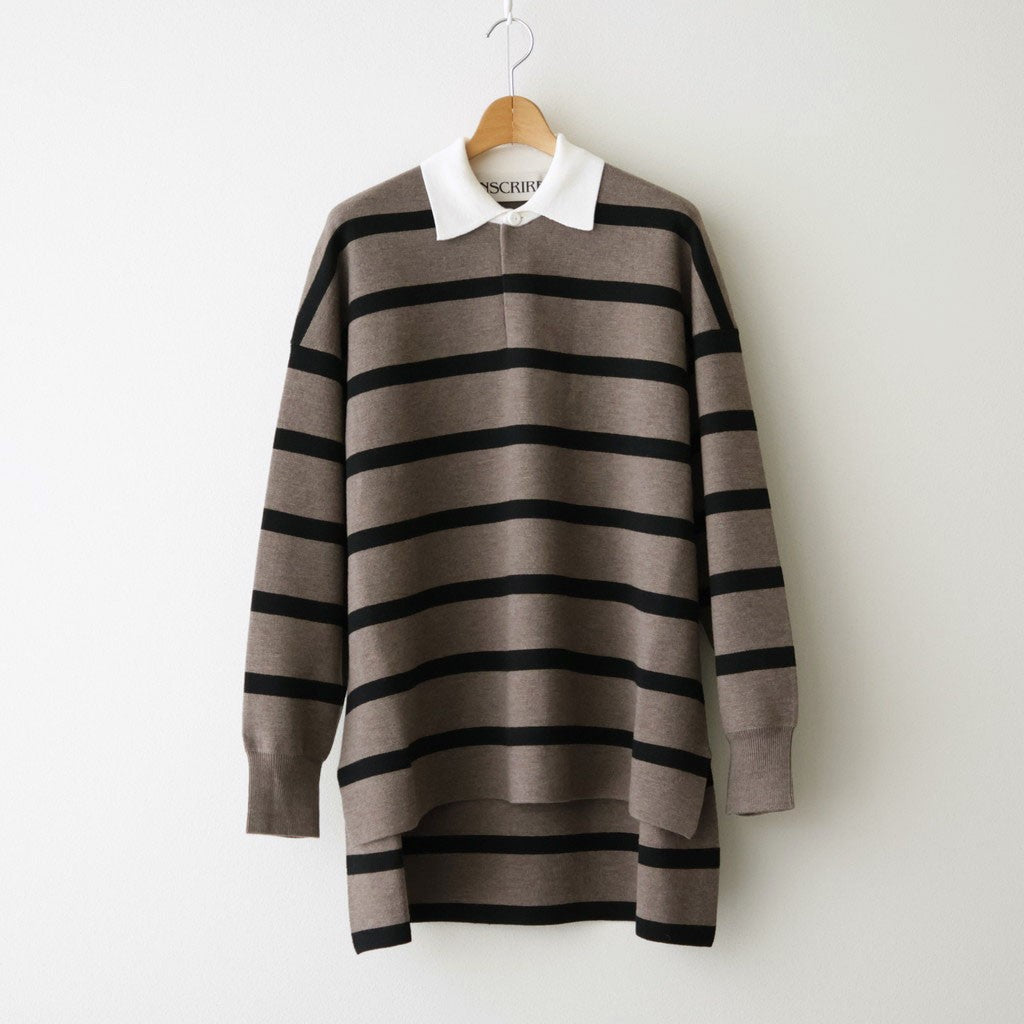 Rugby Shirt #BEIGE BROWN×BLACK [I26AW-K8]