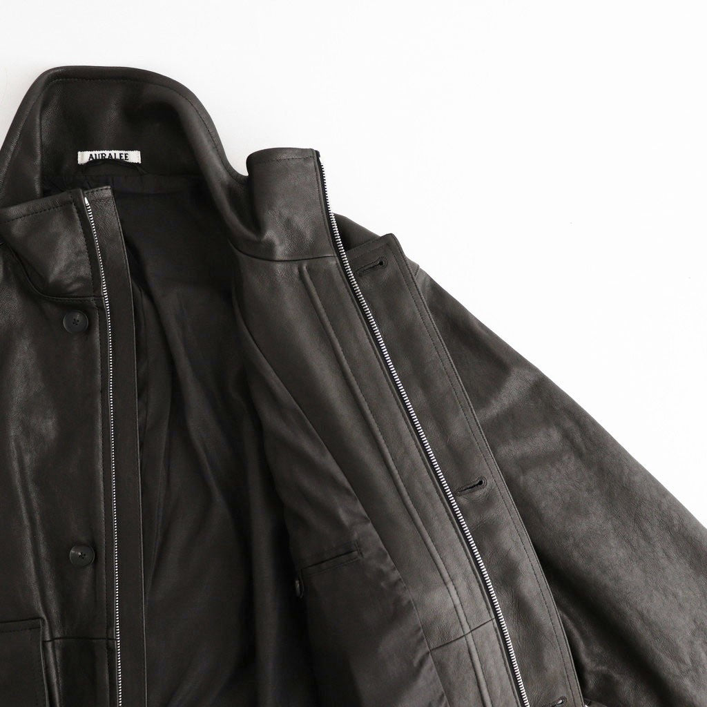 TEXTURED LAMB LEATHER BLOUSON #BLACK [A26AB01BL]