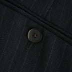 BLUEFACED WOOL TWO-TUCK SLACKS #CHARCOAL NAVY STRIPE [A25AP02BS]