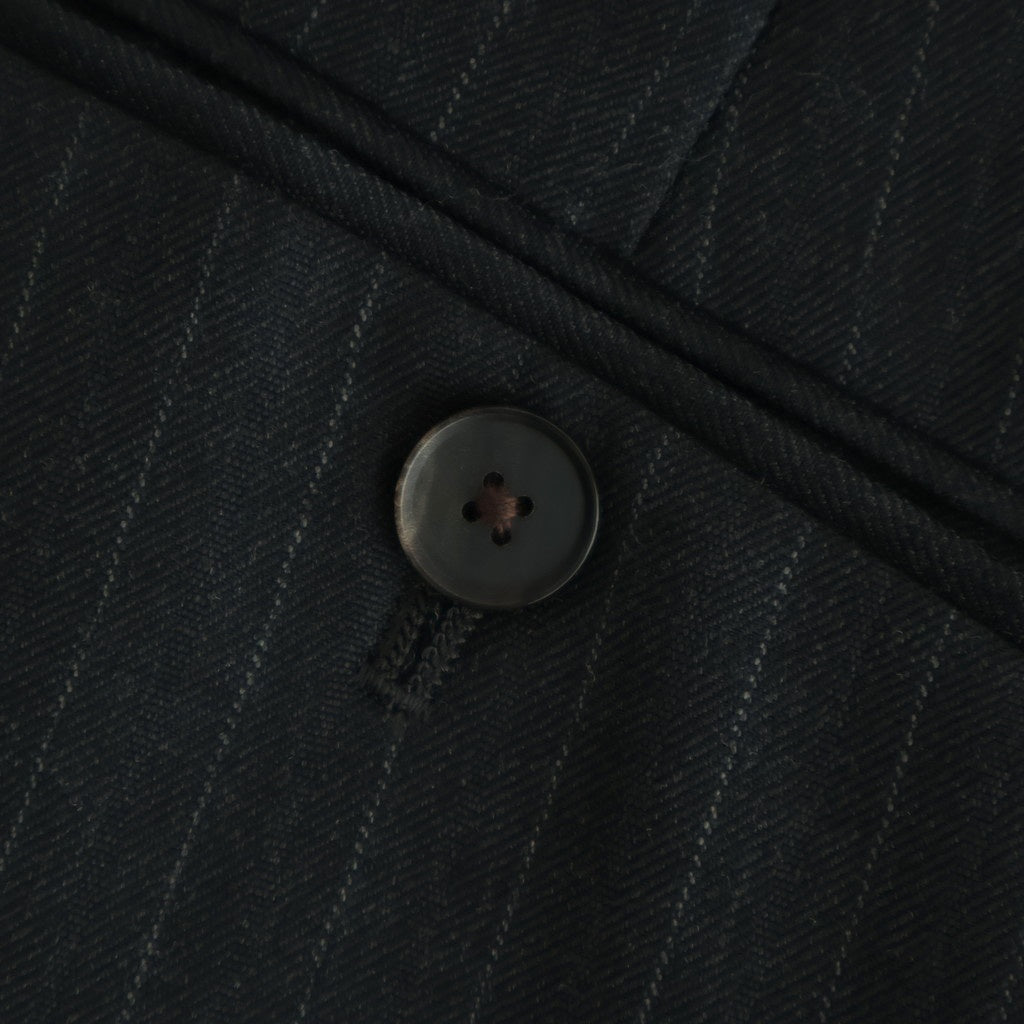 BLUEFACED WOOL TWO-TUCK SLACKS #CHARCOAL NAVY STRIPE [A25AP02BS]