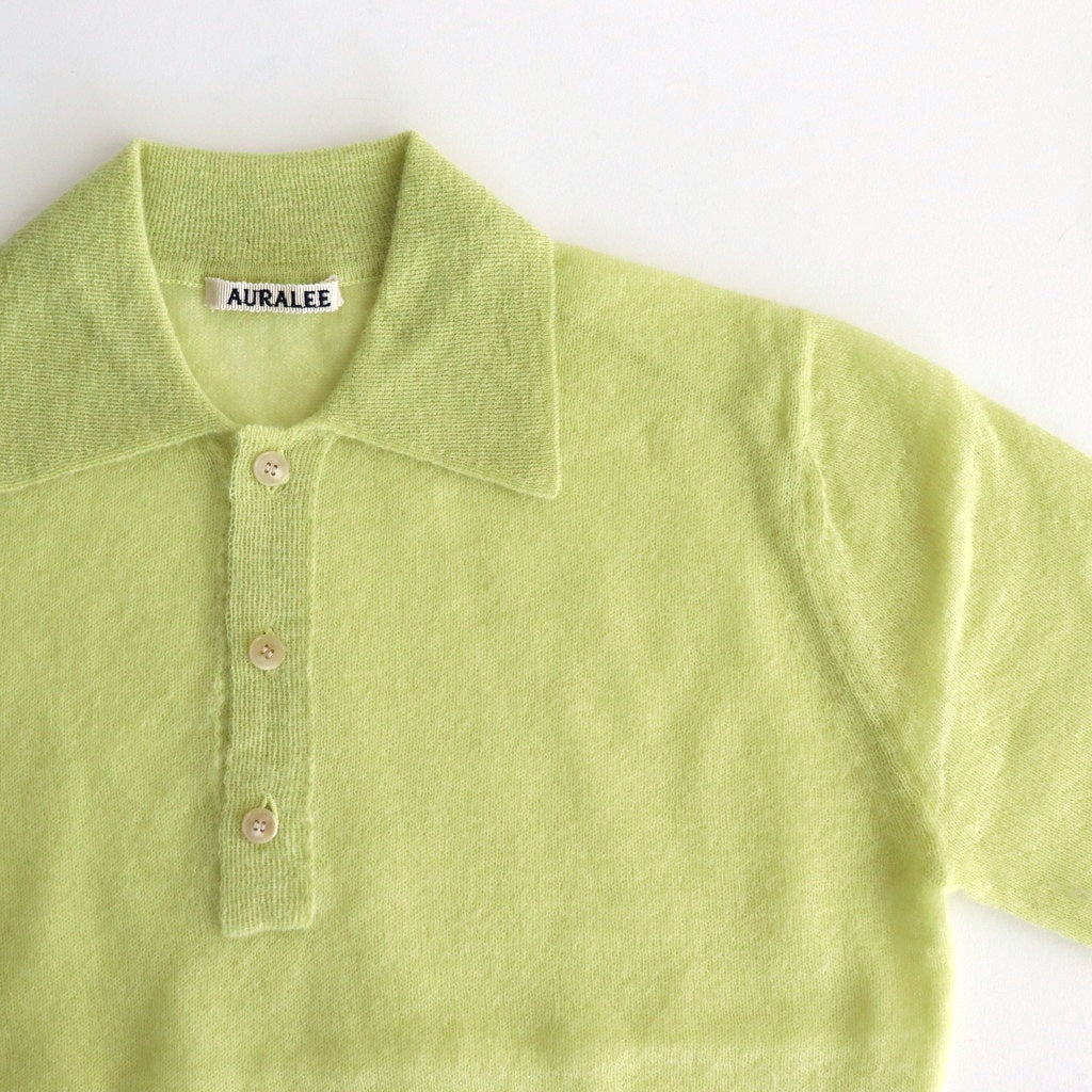 KID MOHAIR SHEER KNIT POLO #LIME YELLOW [A25SP05FG]