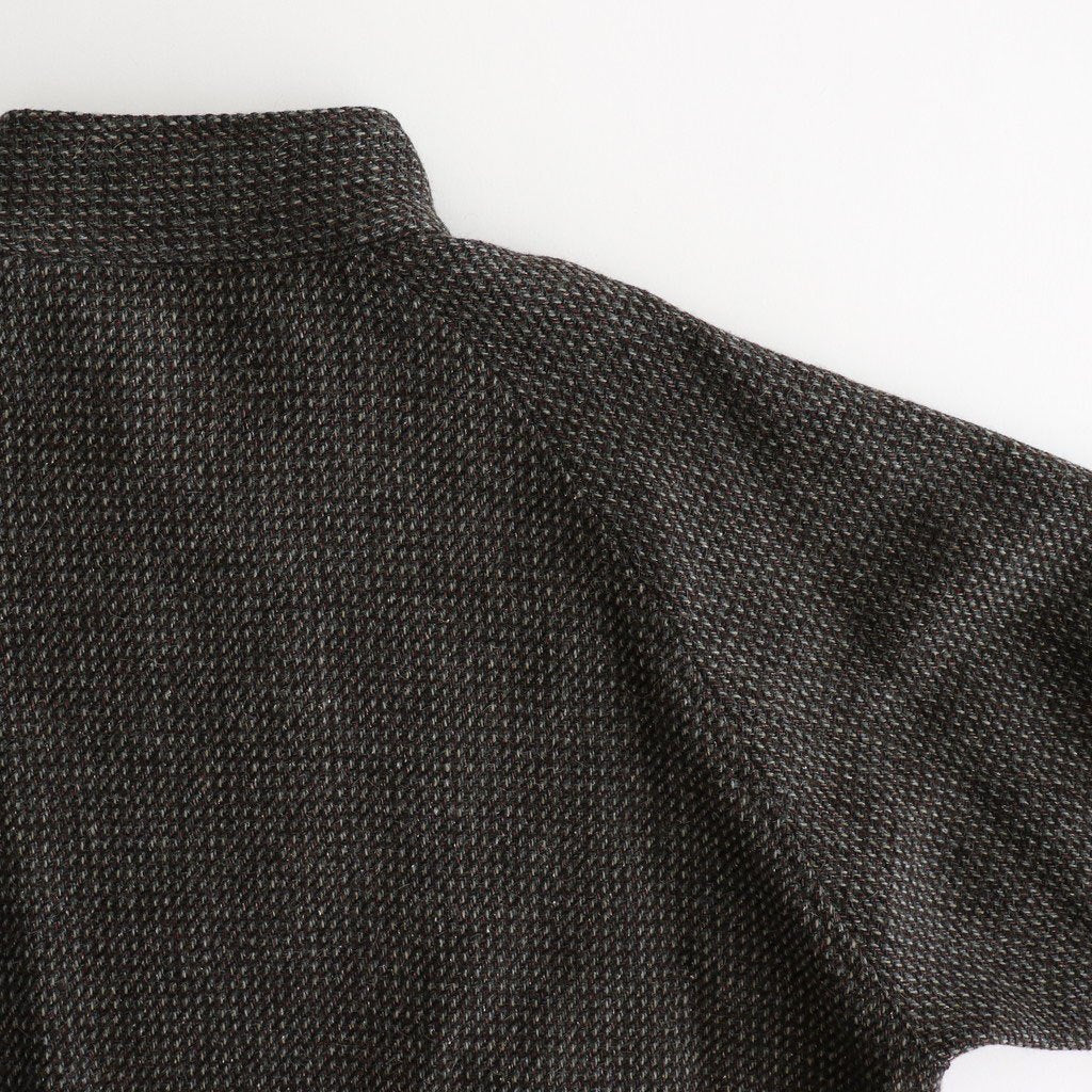 ALPACA WOOL SILK TWEED ZIP BLOUSON #GRAY BROWN HAIRLINE [A25AB03LS]