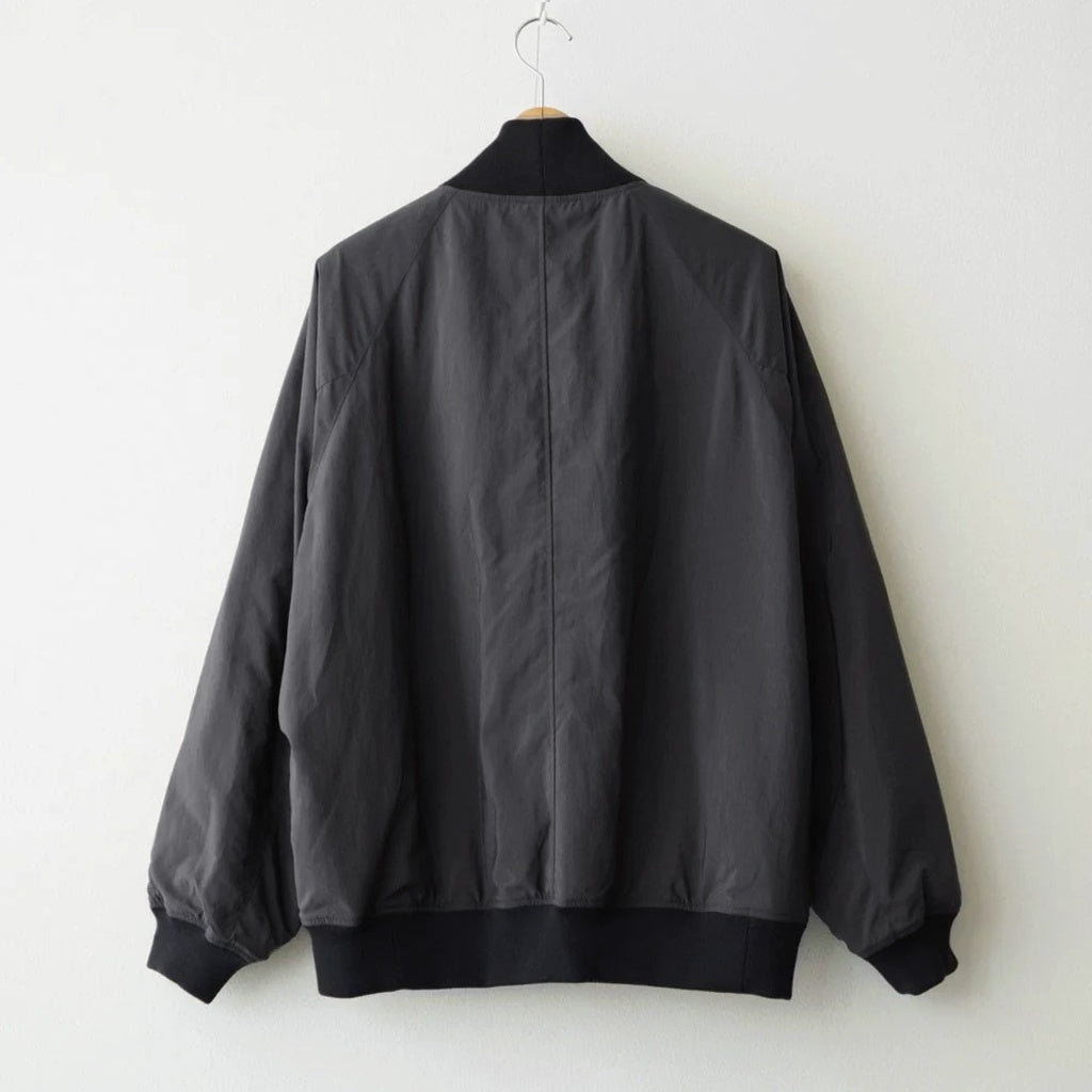 FIBRIL NYLON SATIN FLIGHT JACKET #CHARCOAL GRAY [JKAGLW0200]