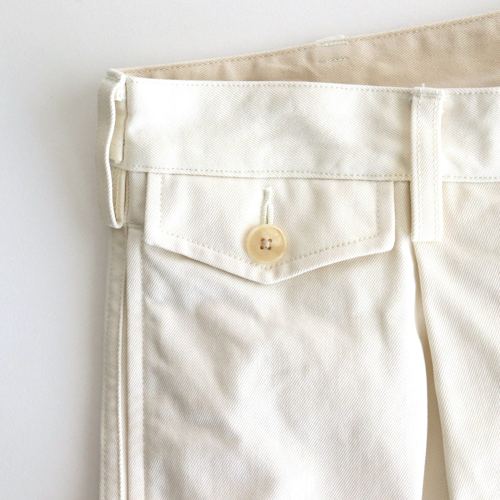 WASHED FINX CHINO ONE-TUCK PANTS #IVORY WHITE [A25SP02FC]