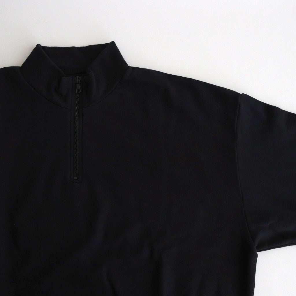 ELASTIC HIGH GAUGE SWEAT HALF ZIP P/O #INK BLACK [A26SP01NU] – ciacura