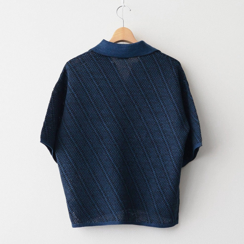 Diagonal Knit Skipper Shirt #NAVY [YK26SS01251S]