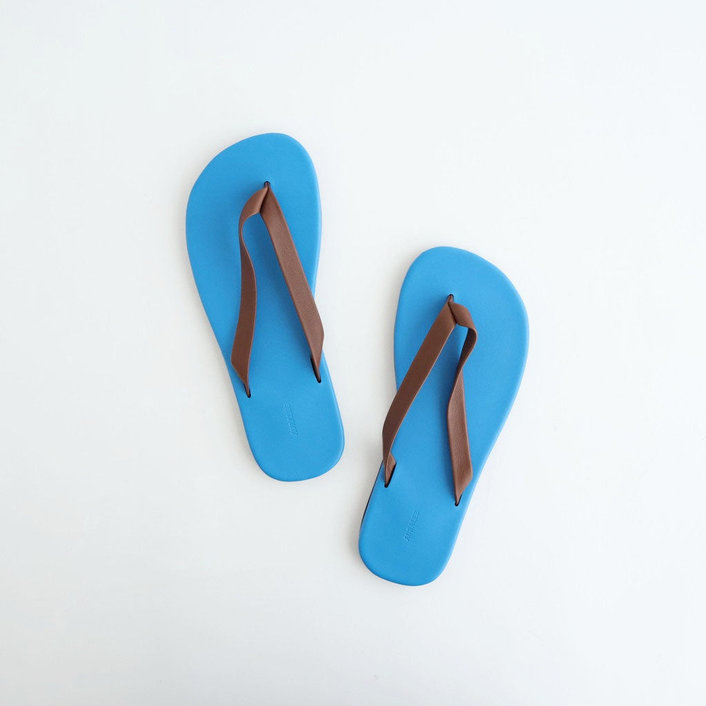 SOFT LEATHER FLIP-FLOPS #BLUE × BROWN [A26SS05QD]