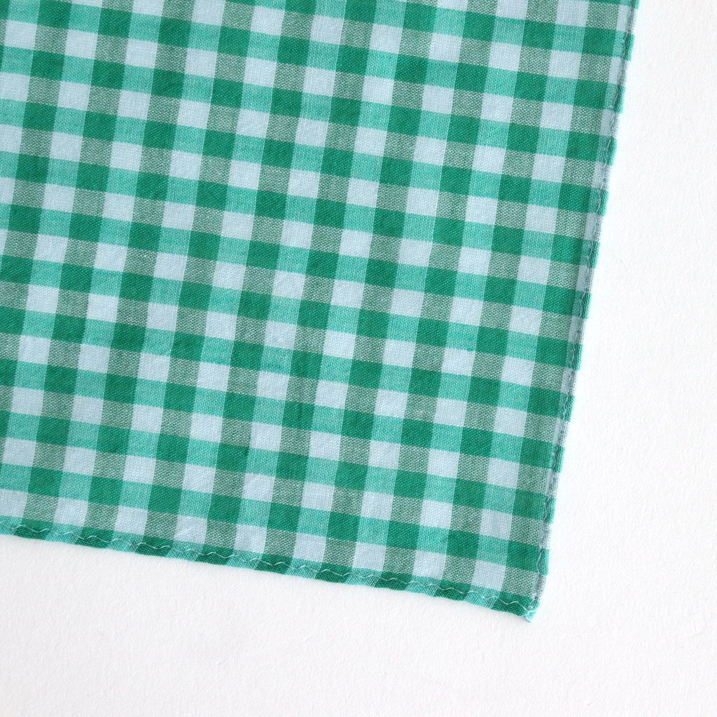 AIRY LIGHT COTTON CHECK SCARF #GREEN GINGHAM CHECK [A25SS03GC-W]