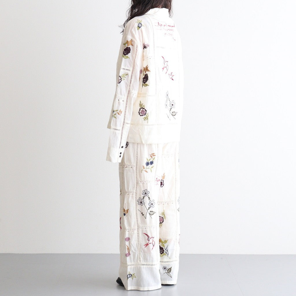 Embroidery Patchwork Trousers #ECRU [12610719]