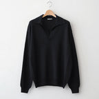 SUPER FINE CASHMERE SILK KNIT SKIPPER POLO #BLACK [A26SP02SC]