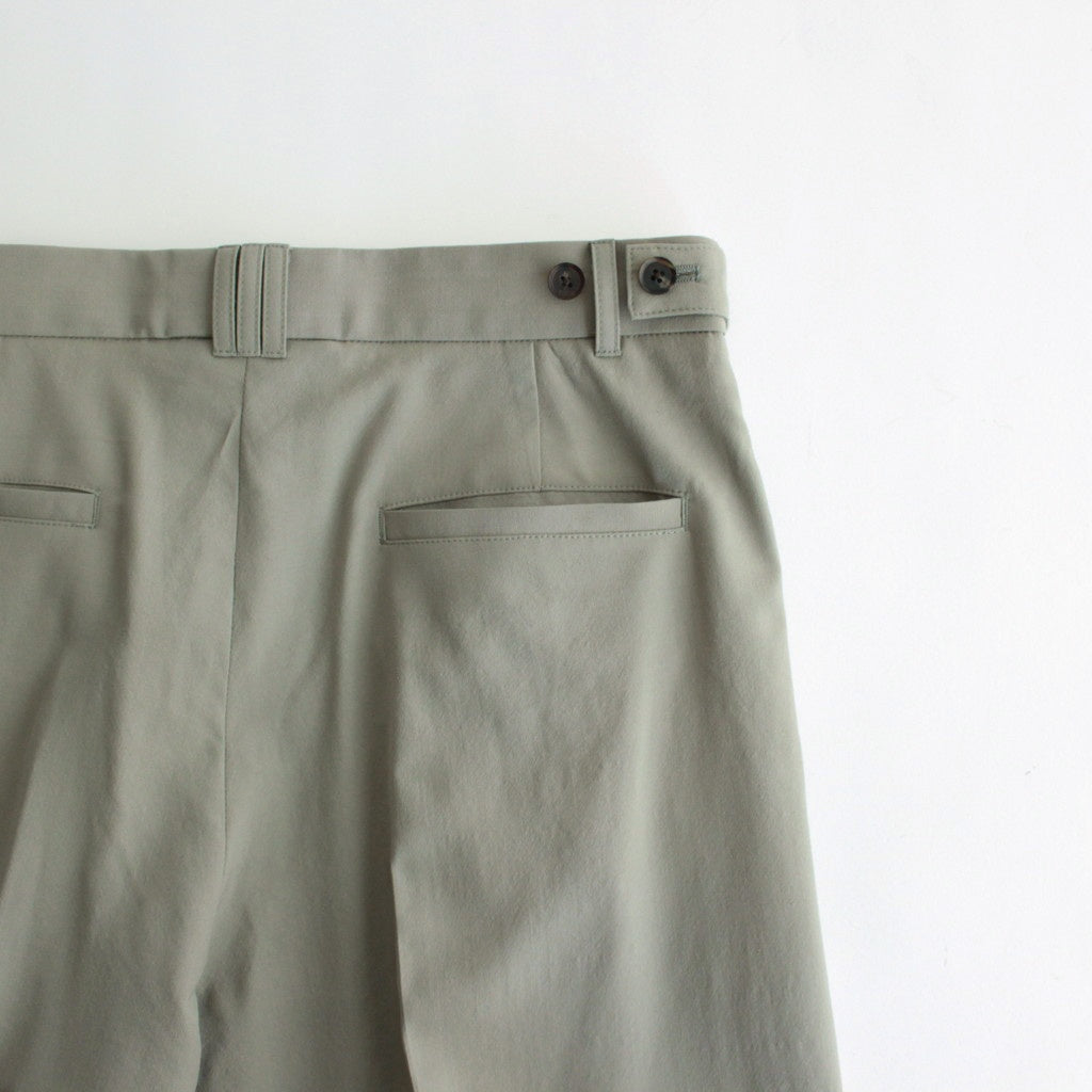 WOOL TROPICAL 3PLEATED WIDE-LEG TROUSERS #GRAYISH KHAKI [YK25SS0898P]