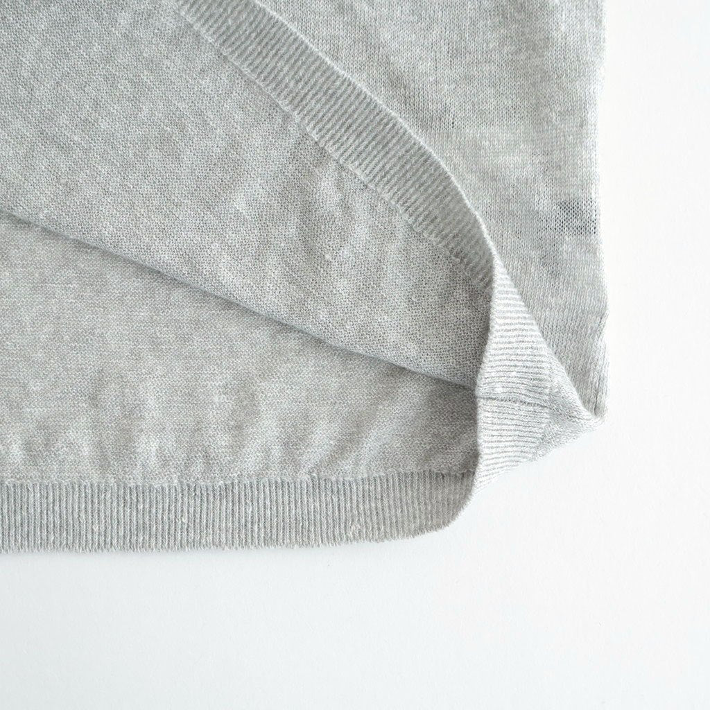 LINEN 14G Pull Over #LIGHT GREY [I26SS-K3]