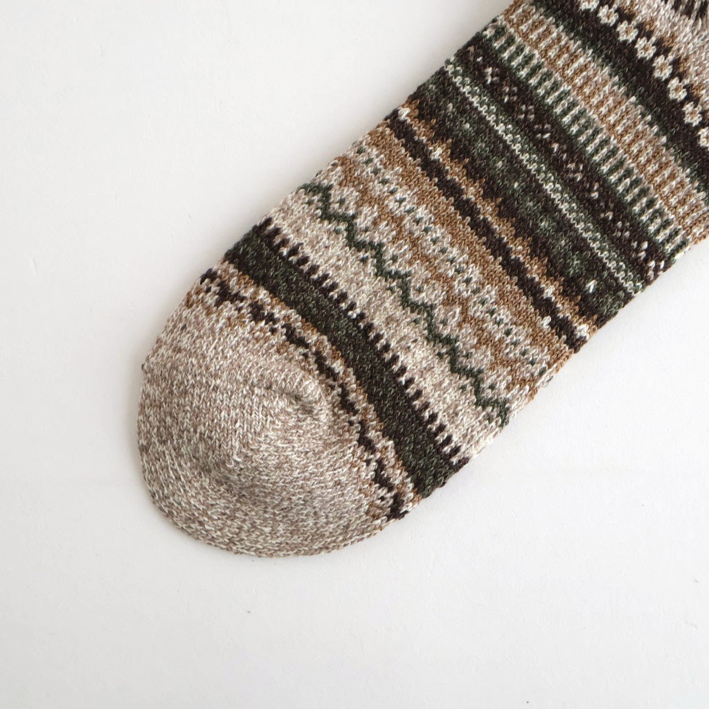 NORDIC PATTERN SOCKS #BROWN [R1630-AW25]