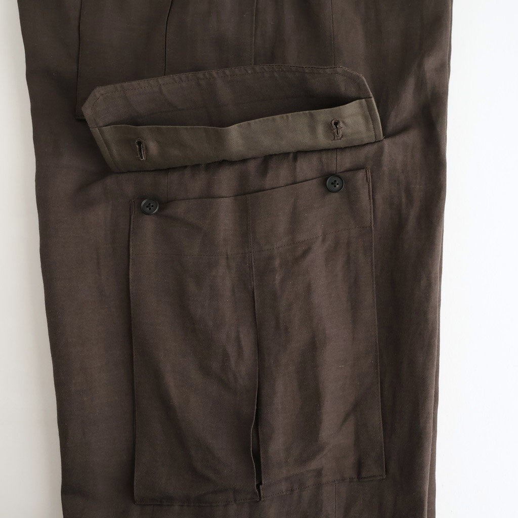 VIS/LI/RA TWILL CARGO TROUSERS #KHAKI BROWN [ST.1434]