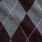 Argyle Short Sleeve #GREY×BORDEAUX [I26AW-K6]