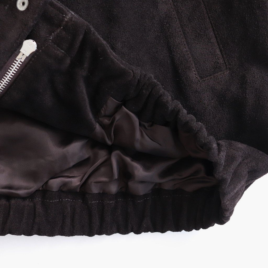 COW SUEDE ZIP SHORT JACKET #DARK BROWN [ST.1217]