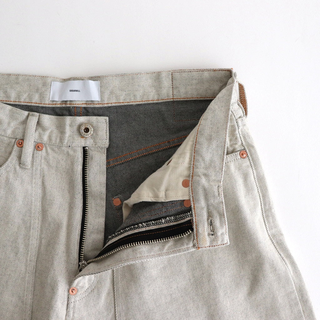 WESTERN DOUBLE KNEE PANTS WIDE CUT #GRAY WHITE [2541000409]