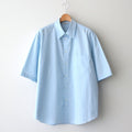 SUVIN HIGH COUNT CLOTH STRIPE HALF SLEEVED SHIRT #LIGHT BLUE STRIPE [A25SS02SS]