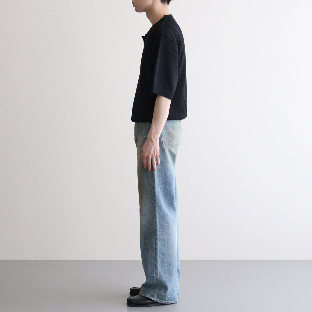 GIMA KNIT POLO SHIRTS #BLACK [25880601]