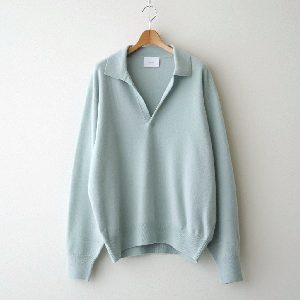 EXTRA FINE WOOL KNIT SKIPPER #SAX [ST.1636]