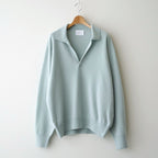 EXTRA FINE WOOL KNIT SKIPPER #SAX [ST.1636]
