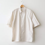 SHRINK COTTON LAWN OVERSIZED HALF SLEEVE SHIRT #BEIGE [BLAGLM0402]