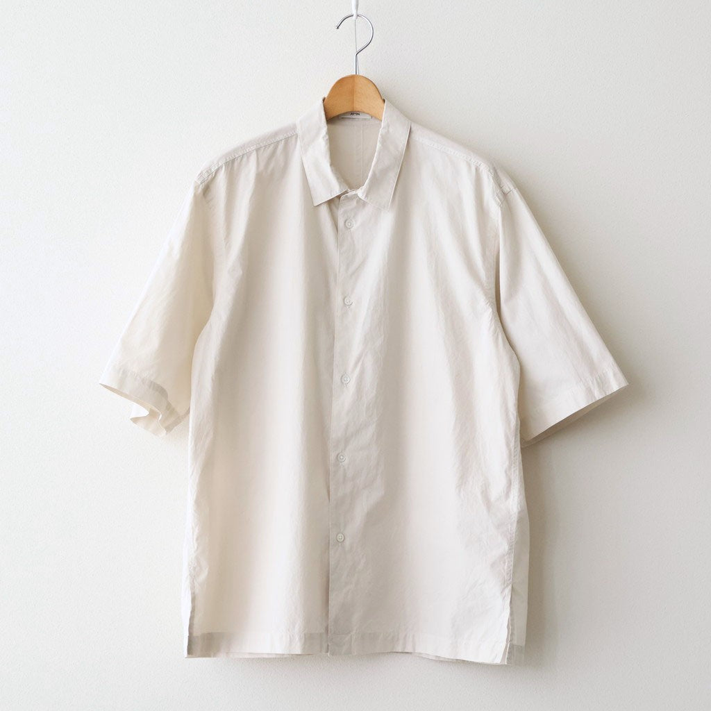 SHRINK COTTON LAWN OVERSIZED HALF SLEEVE SHIRT #BEIGE [BLAGLM0402]