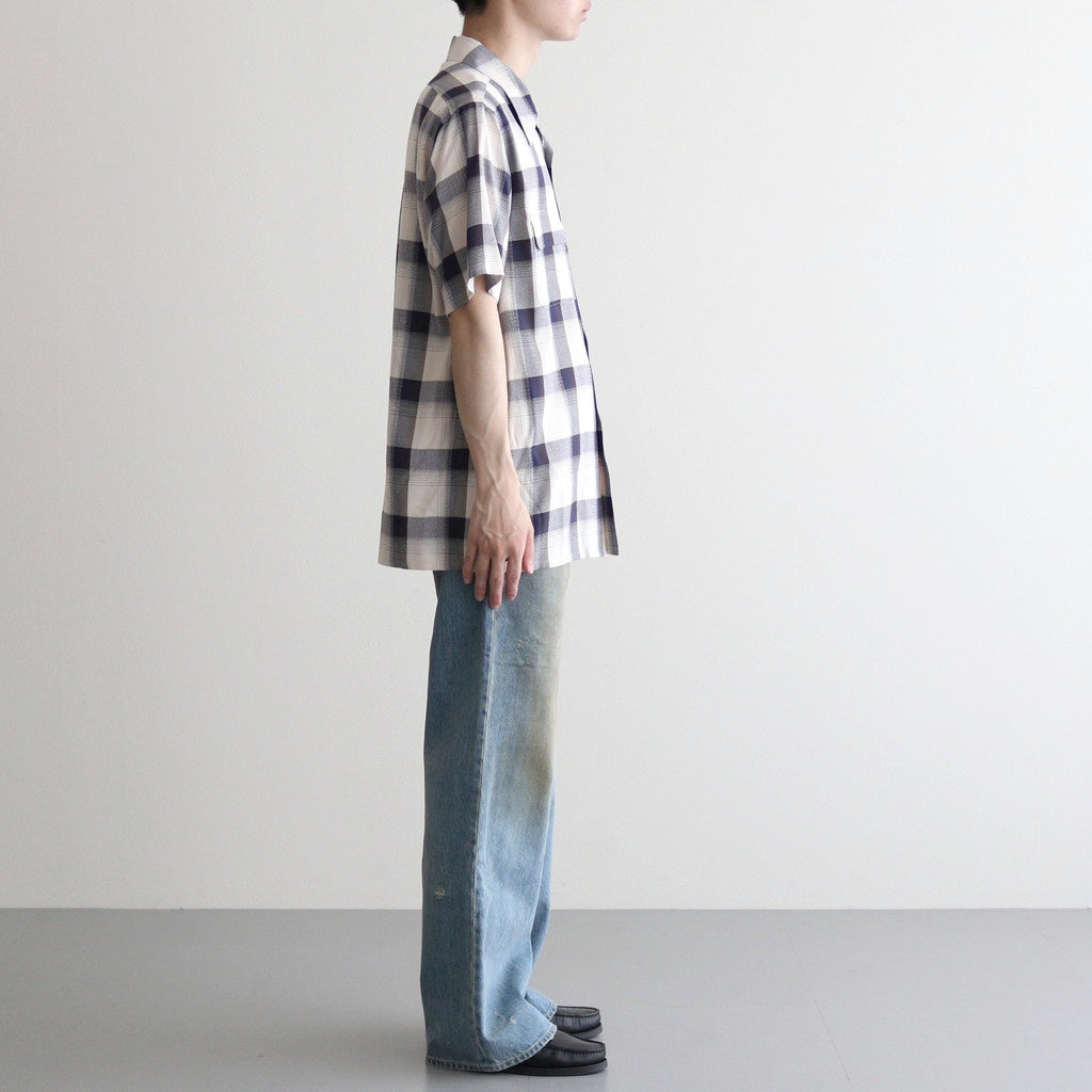 OMBRE HALF SLEEVE SHIRTS #NAVY OMBRE [25880501]