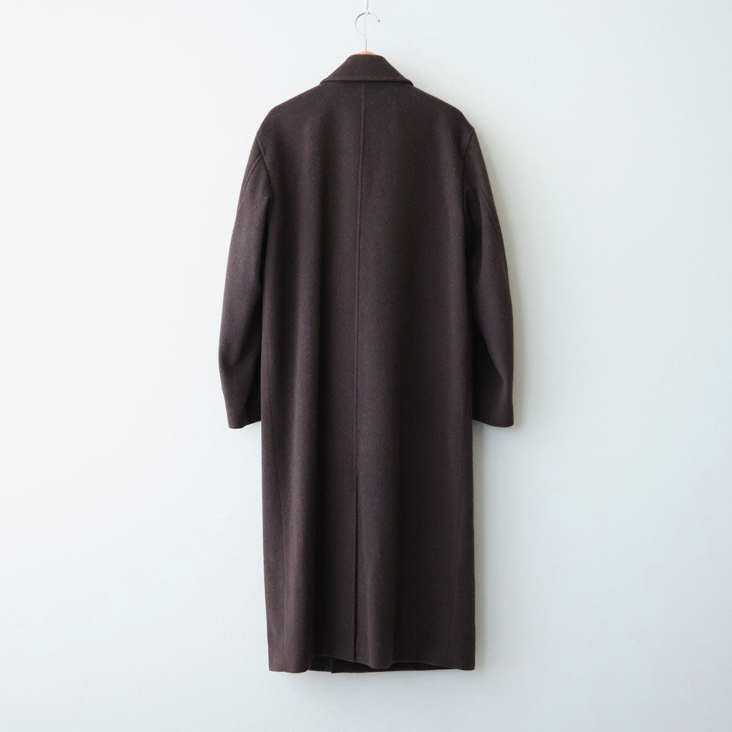 SUPER FINE WOOL MOSSER DOUBLE-BREASTED COAT #TOP BROWN [A26AC04WM]