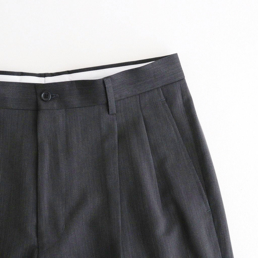 Melange Herringbone Pleated Wide Shorts #GRAY [GM261-40333]