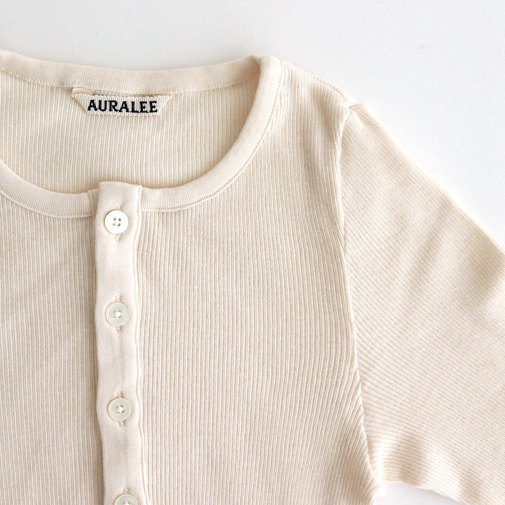 ORGANIC SOFT RIB HENLY NECK P/O #IVORY [A25SP03OT]