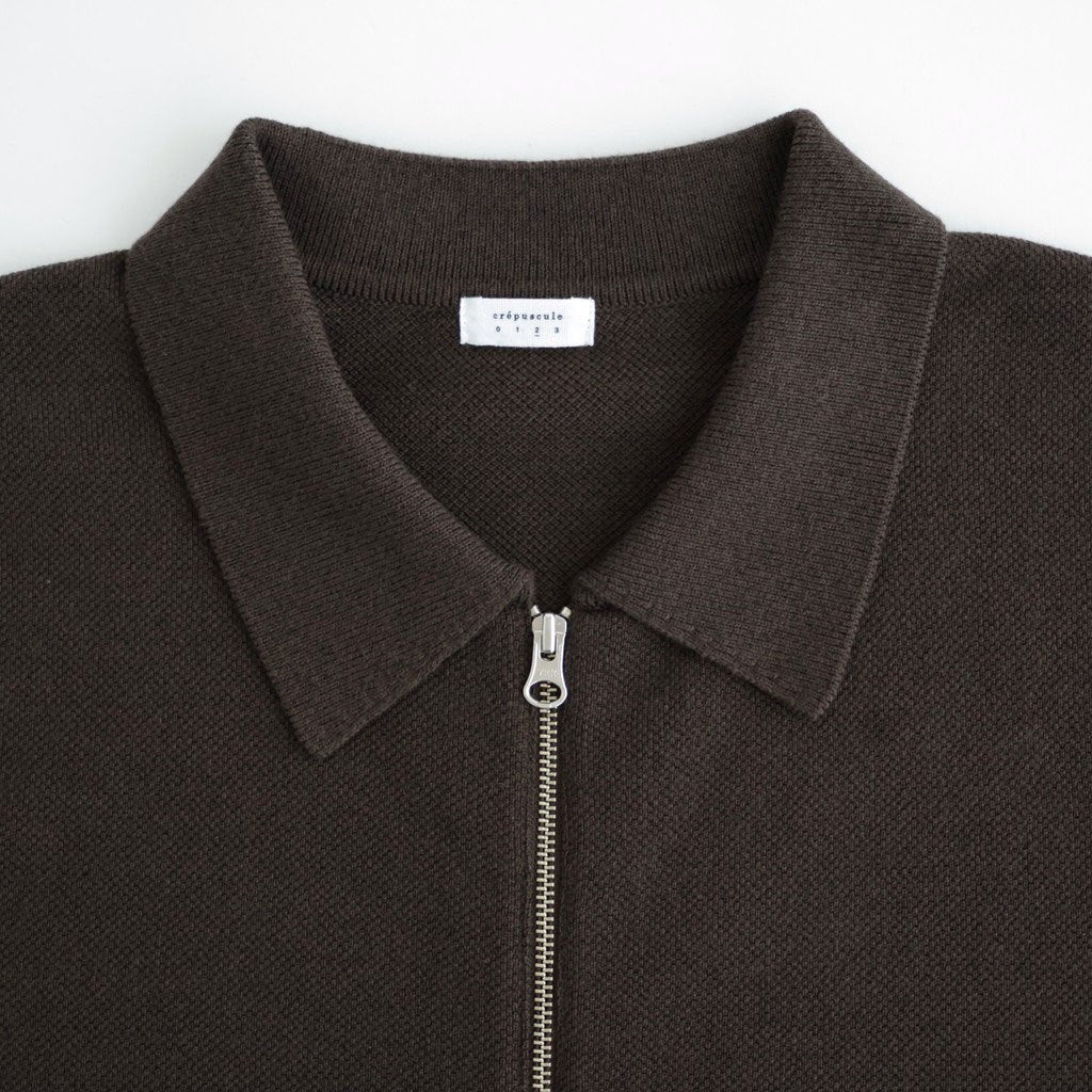 Co/Wo Moss Stitch Zip Blouson #BROWN [2603-003]