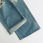 DESTRESSED MODERN DENIM WIDE CUT #FADED INDIGO [26440430]