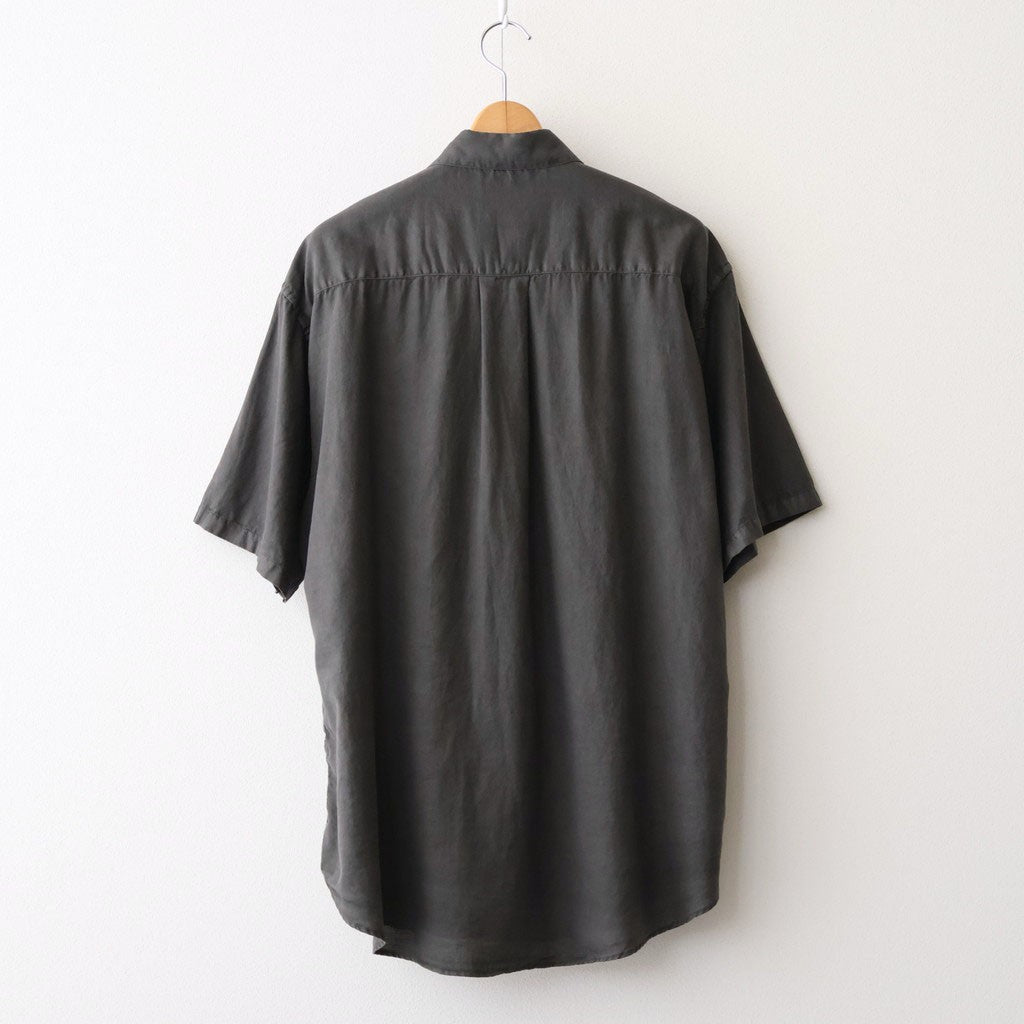 COTTON SILK GARMENT-DYED LOOSED SHIRT #CARBON [YK26SS01289SH]