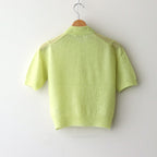 KID MOHAIR SHEER KNIT POLO #LIME YELLOW [A25SP05FG]