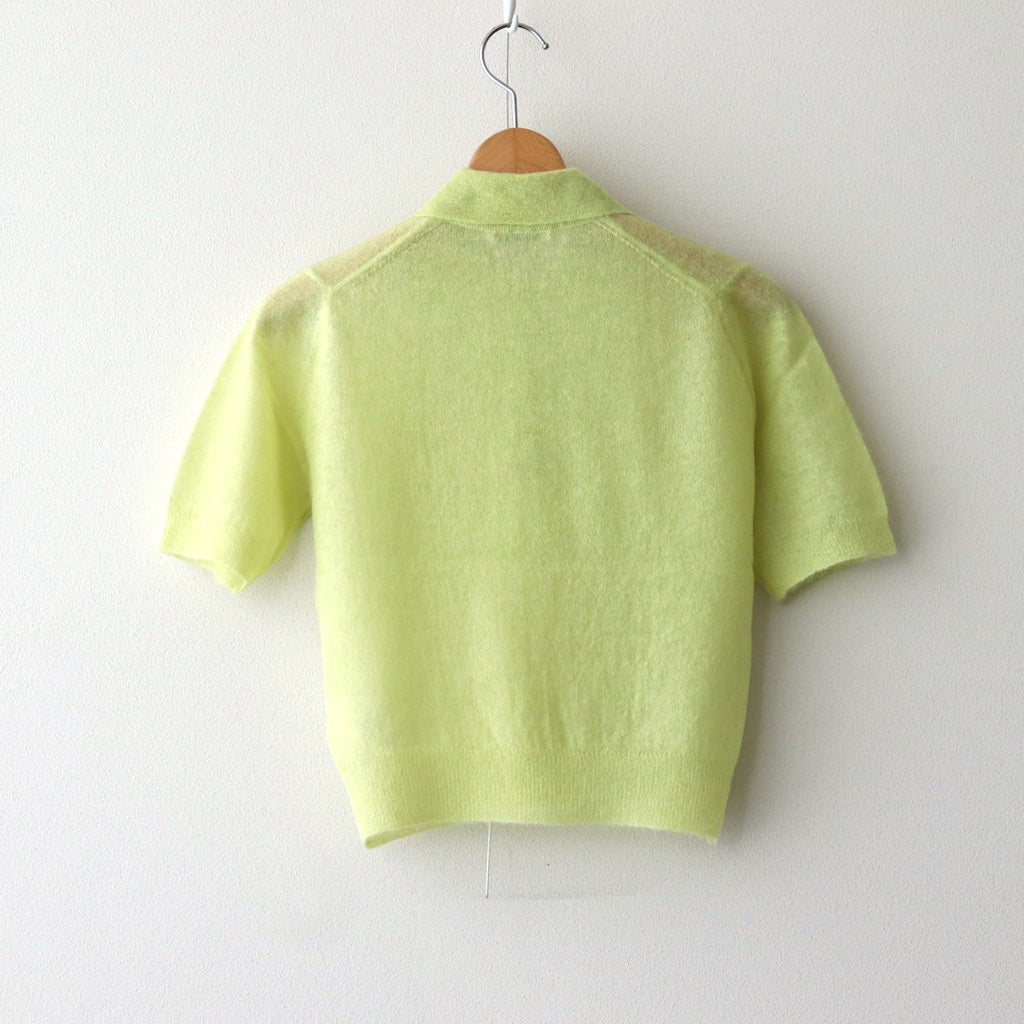 KID MOHAIR SHEER KNIT POLO #LIME YELLOW [A25SP05FG]