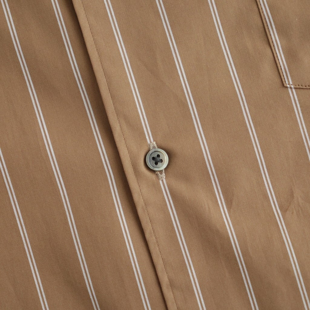 SIDOGRAS Brown Stripe L/S Oversized Regular Collar Shirt #BROWN [GM263-50345]