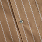 SIDOGRAS Brown Stripe L/S Oversized Regular Collar Shirt #BROWN [GM263-50345]