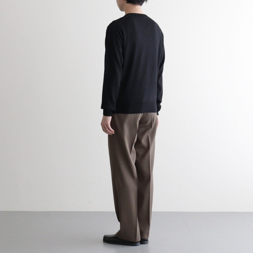 LIGHT WOOL MAX GABARDINE TWO-TUCK SLACKS #DARK OLIVE BROWN [A26SP04MG]