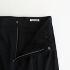 LIGHT WOOL MAX GABARDINE TWO-TUCK SLACKS #TOP BLACK [A25AP06MG]