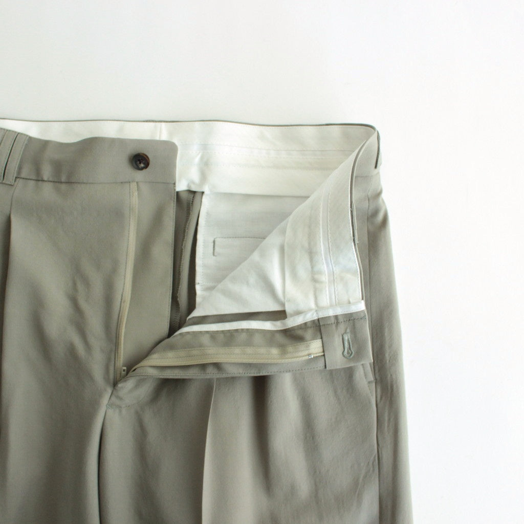 WOOL TROPICAL 3PLEATED WIDE-LEG TROUSERS #GRAYISH KHAKI [YK25SS0898P]