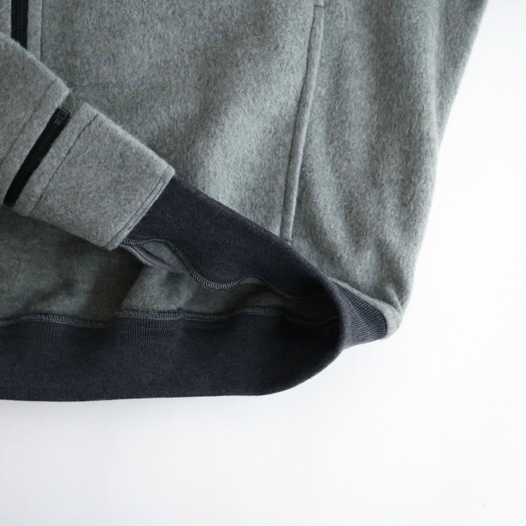 PURE SILK COMFORT FLEECE ZIP BLOUSON #TOP GRAY [A26AB01SF]